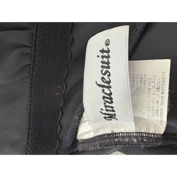 Miraclesuit Must Haves Oceanus One Piece Swimsuit Size 16 Gray Ruching Slim - Picture 5 of 16